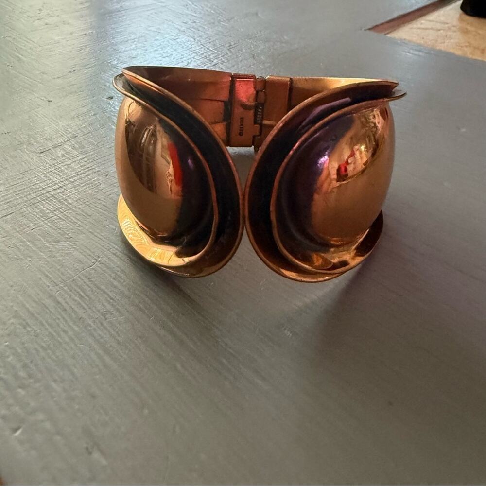 Renoir Copper Hinged Cuff Bracelet - Picture 6 of 15
